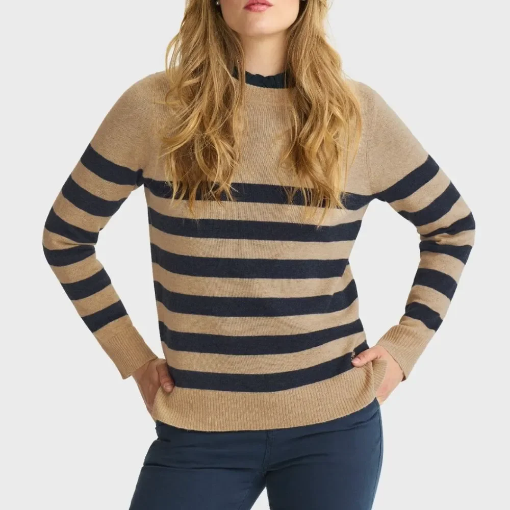Tan Navy A New Day Super soft Sweater Pullover Medium Women's